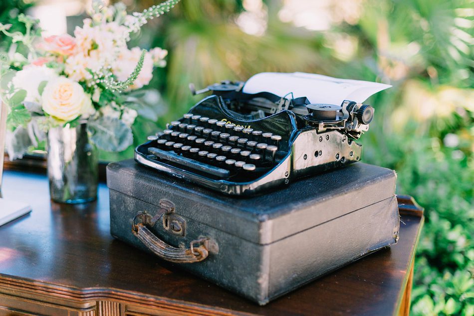 vintage typewriter wedding decor from Wish Vintage Rentals 