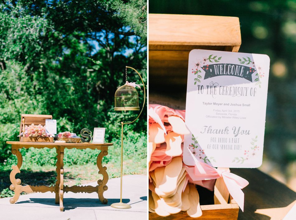 paper fan wedding programs for an outdoor florida wedding 
