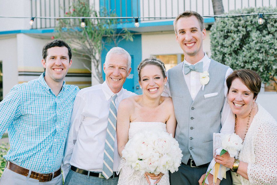 Family portraits at wedding 