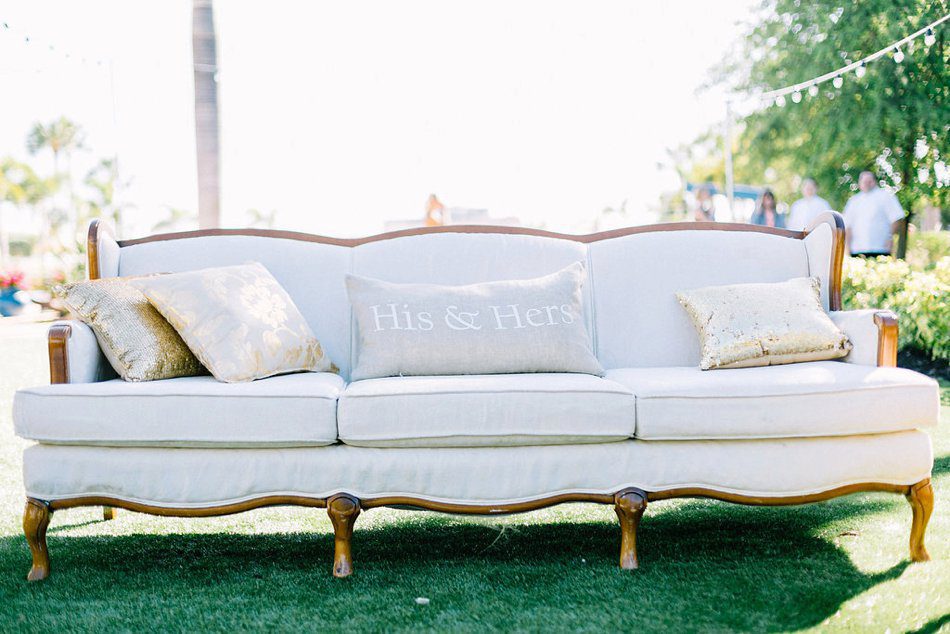 Antique couch for wedding lounge inspiration photo