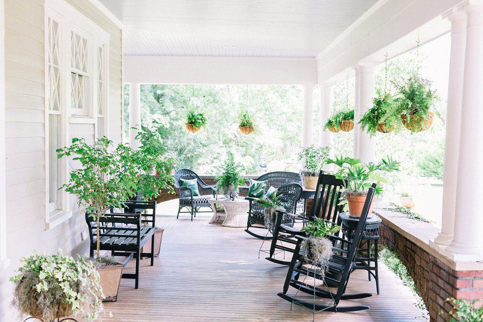 southern porch with rocking chairs