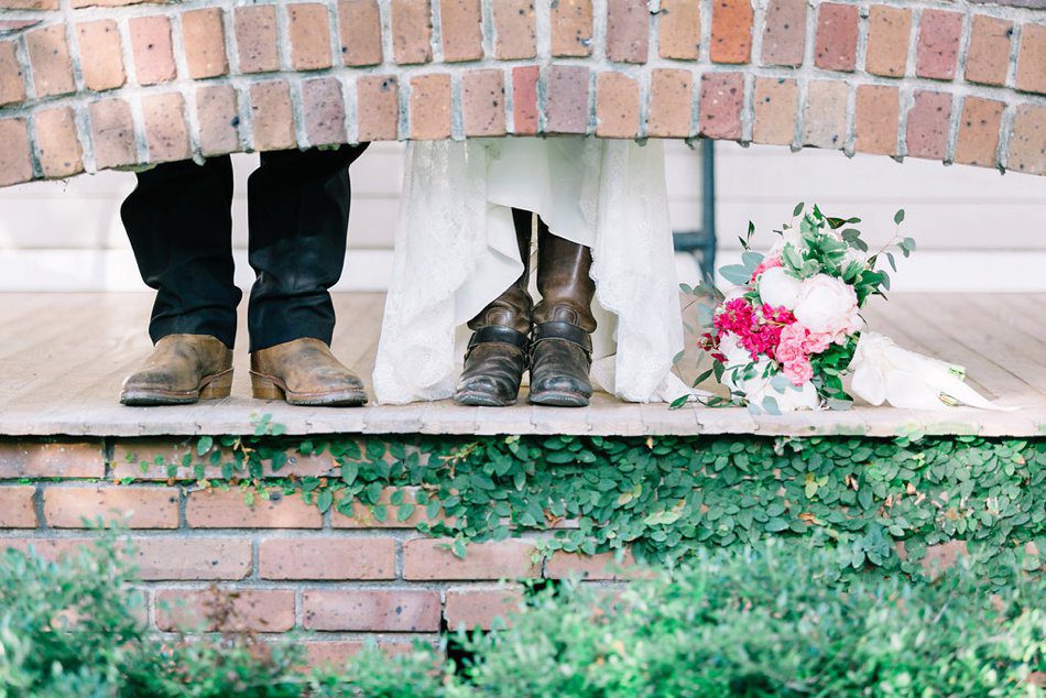 cowboy boots for backyard wedding