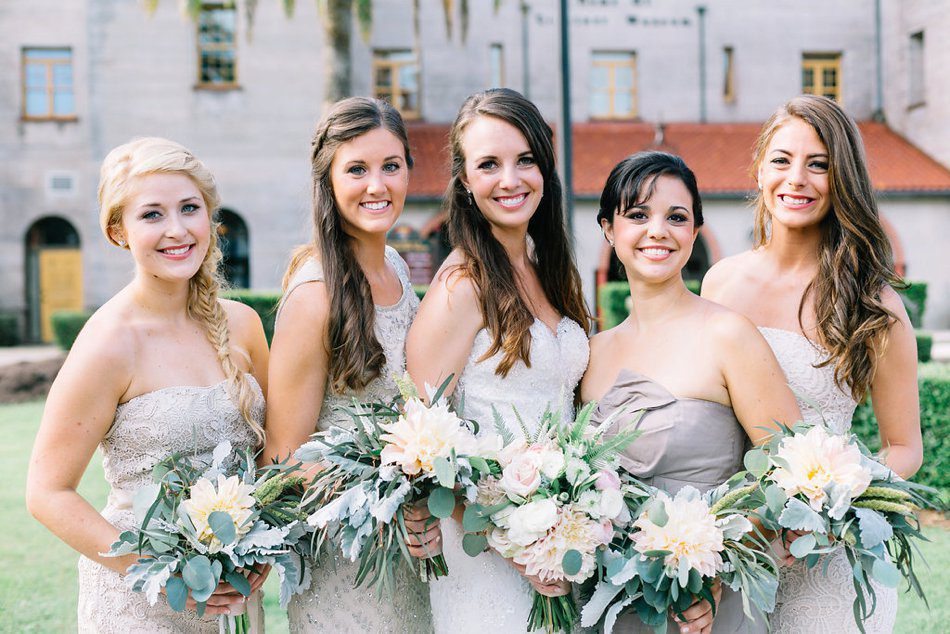 bride and bridesmaids in st augustine