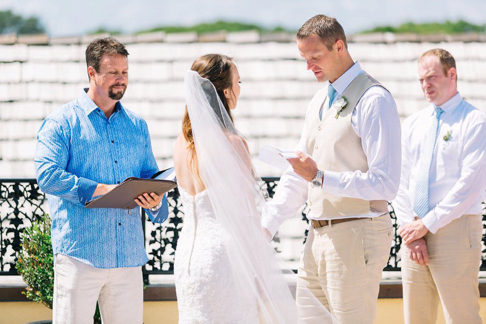 groom reading his vows