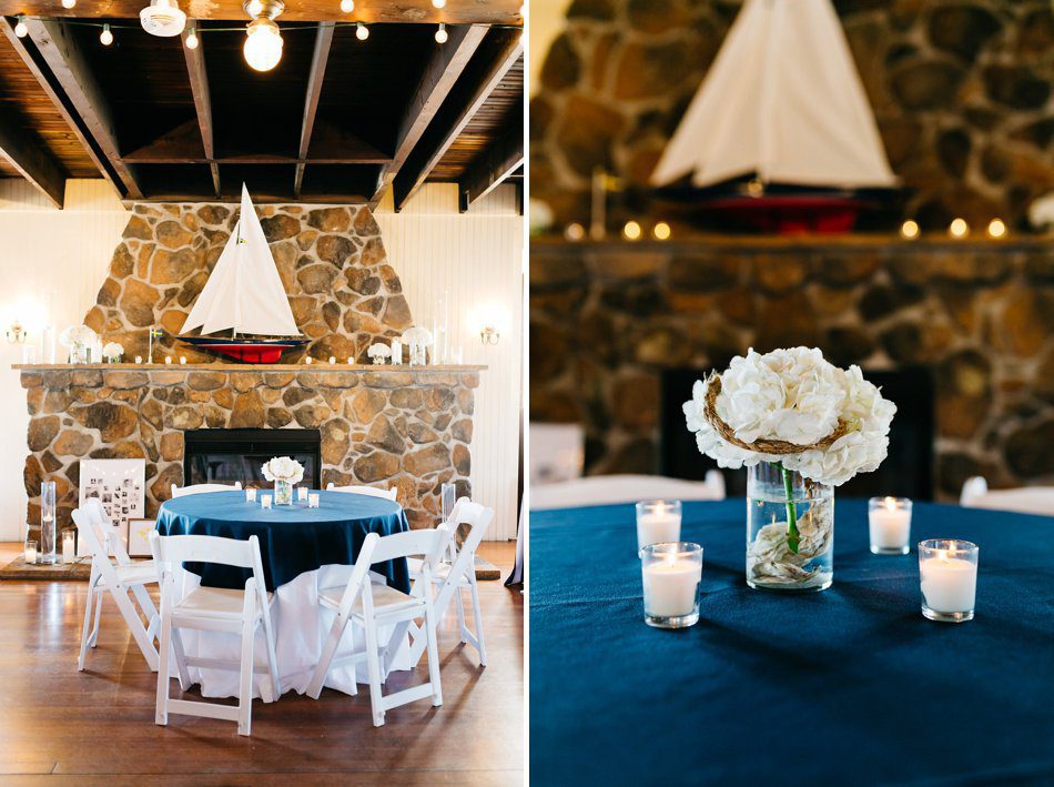 nautical themed wedding decor at the historic Kennbunkport River Club