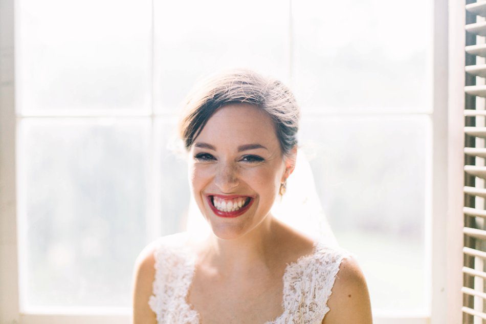 Gorgeous bride laughing 