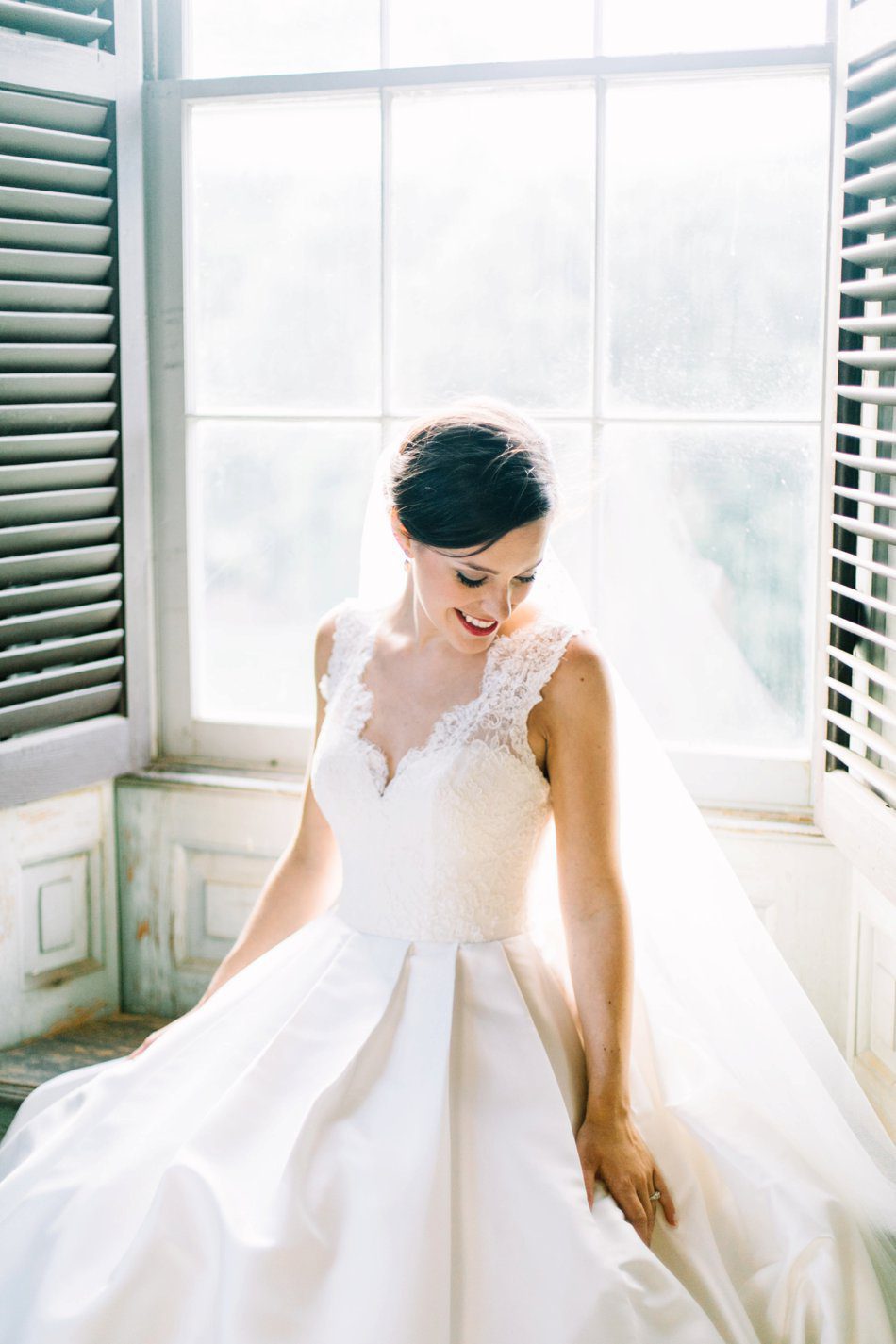 Stunning natural light bridal photo at historic Charleston SC plantation