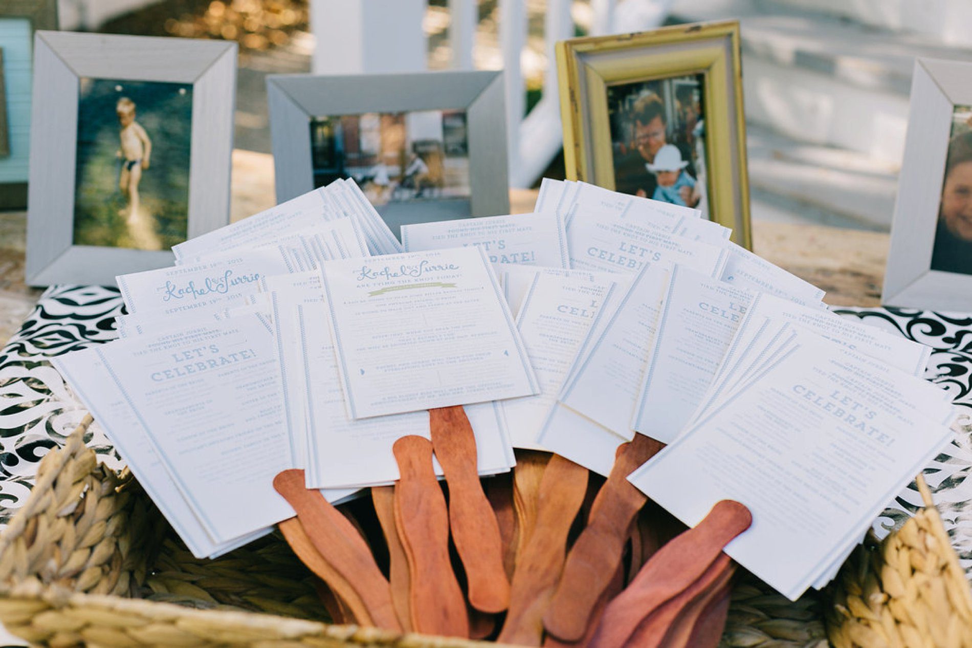 Wedding programs that double as fans to keep guests cool at your outdoor southern wedding