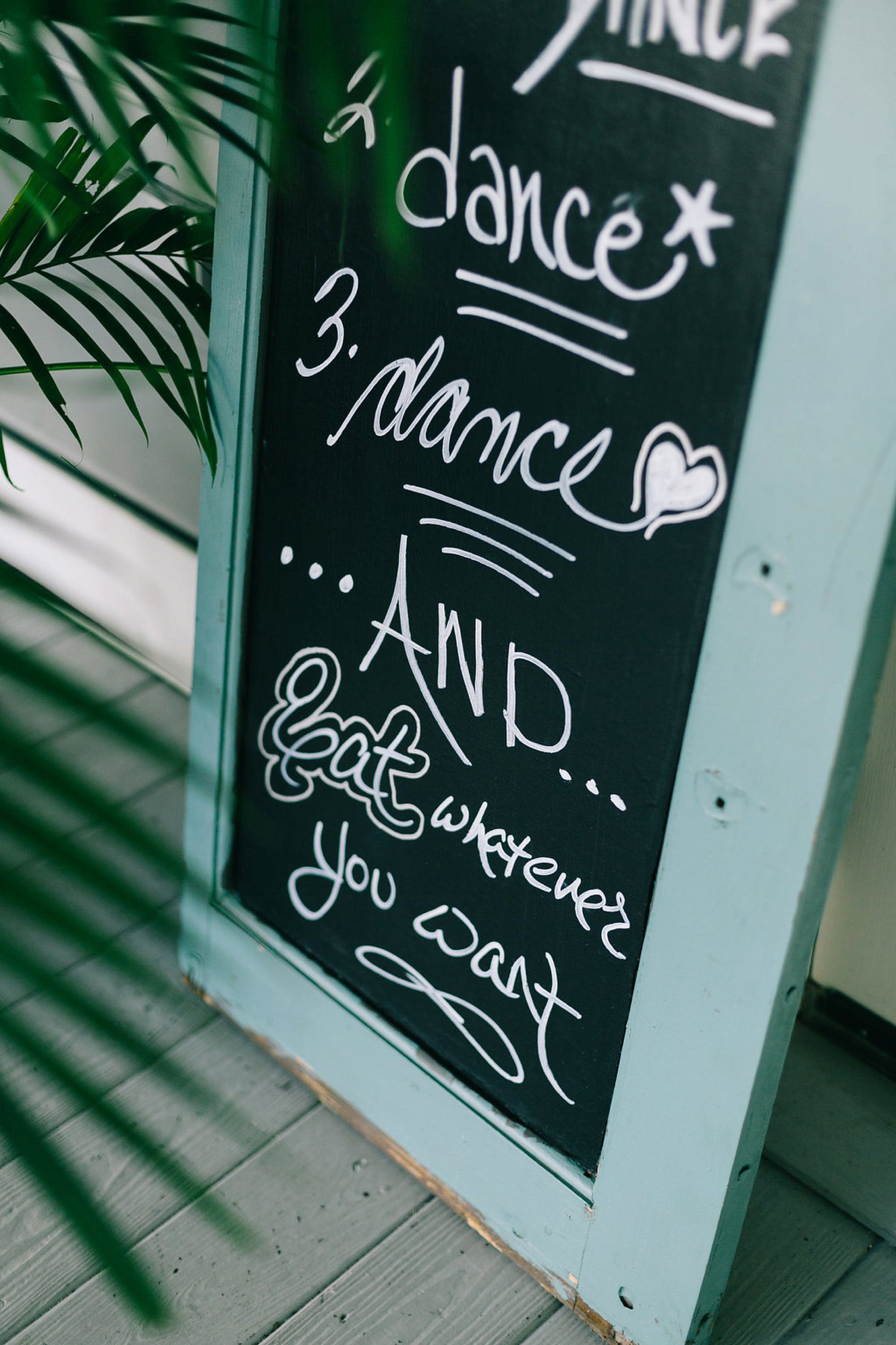 Chalk board sign for reception