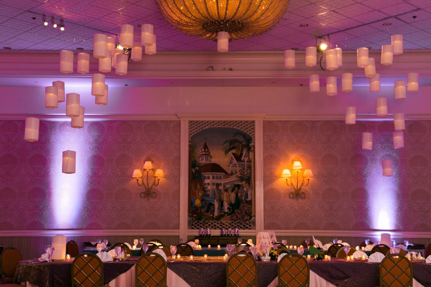 Floating lanterns wedding decor at the Grand Floridian resort 