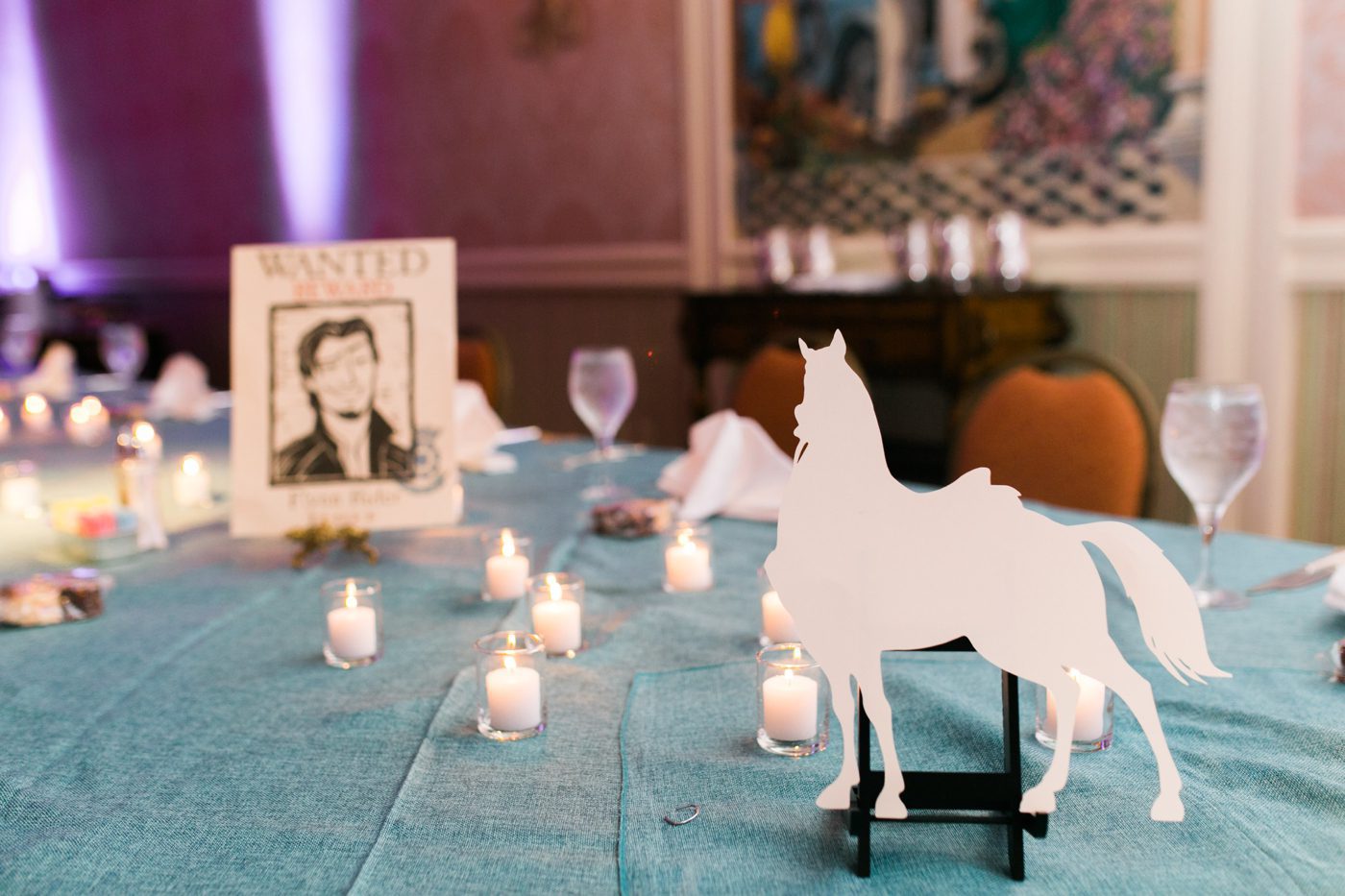 Flynn Rider reception decor with Maximus cutout 