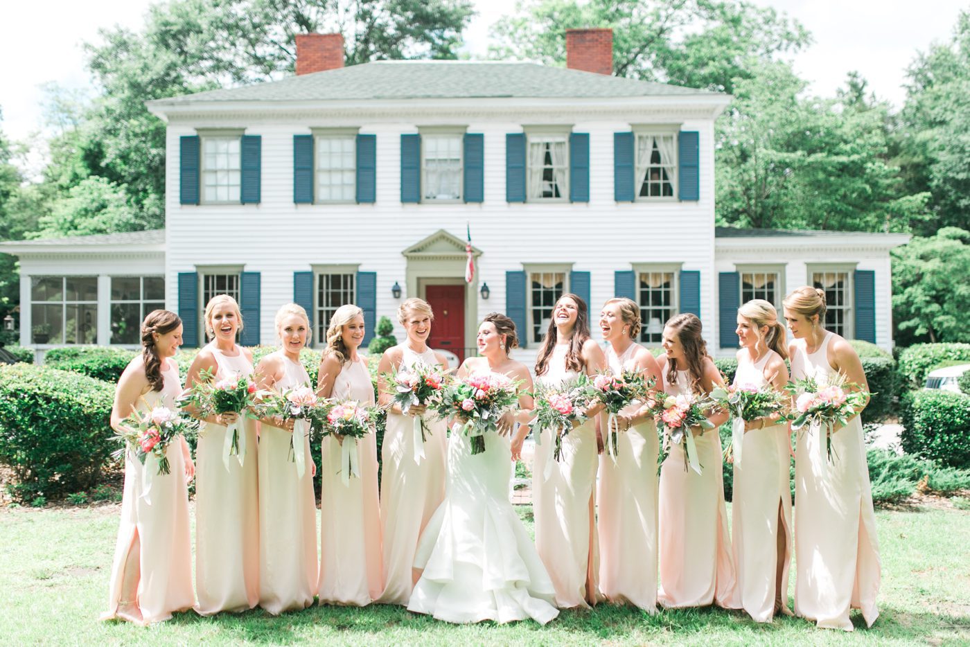 Bridesmaids photo at Oak Manor Inn. Photo by Charleston wedding photographer Catherine Ann Photography