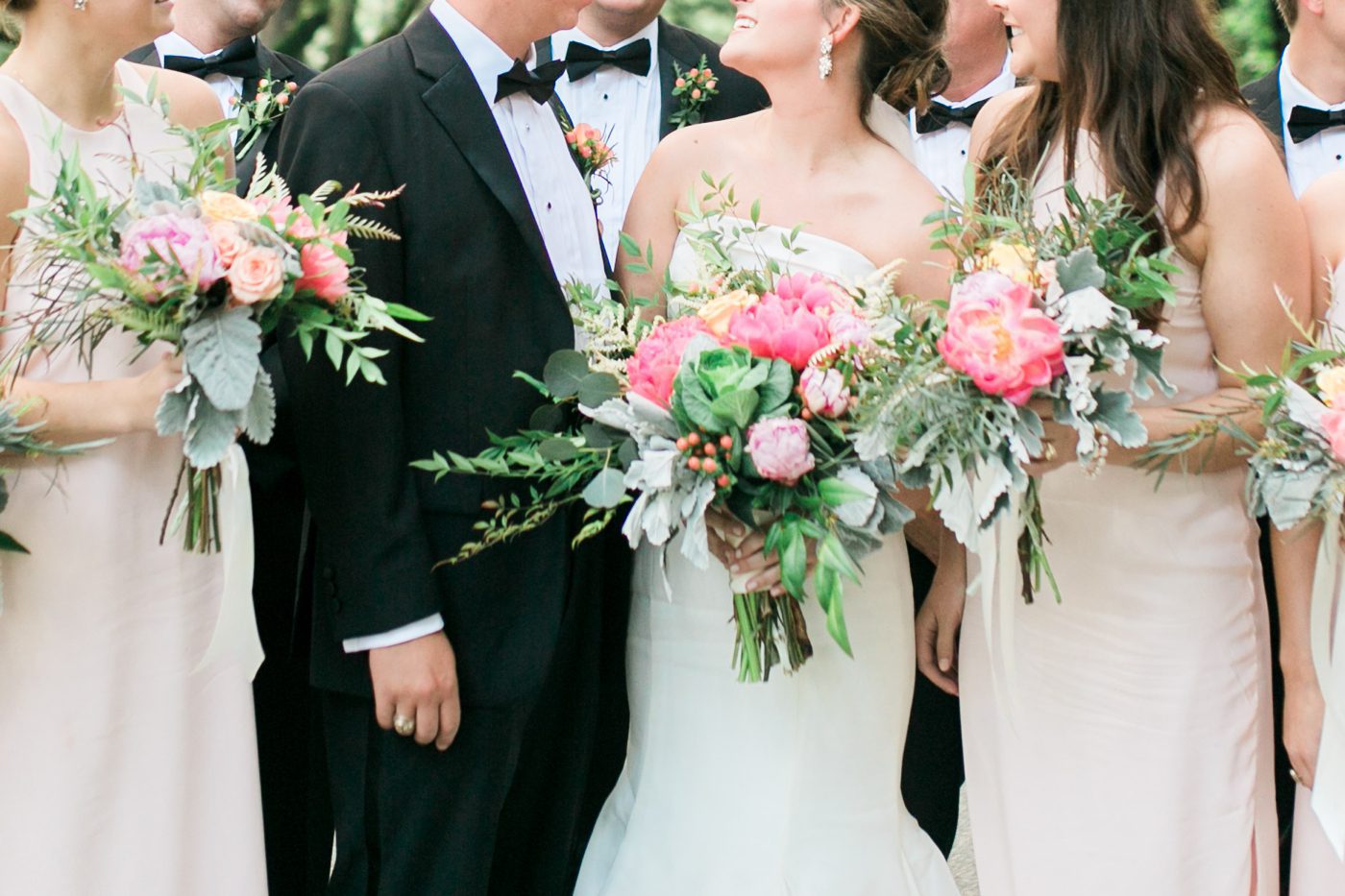 Candid wedding photography of the bridal party. Photo by Charleston wedding photographer Catherine Ann Photography