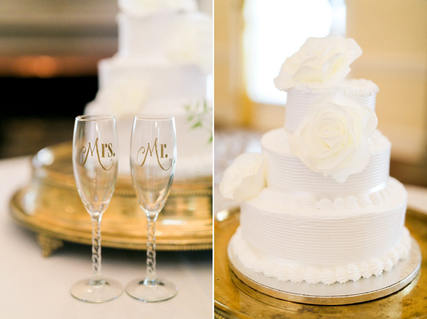 Calligraphy mr and mrs champagne glasses. Photo by Charleston wedding photographer Catherine Ann Photography