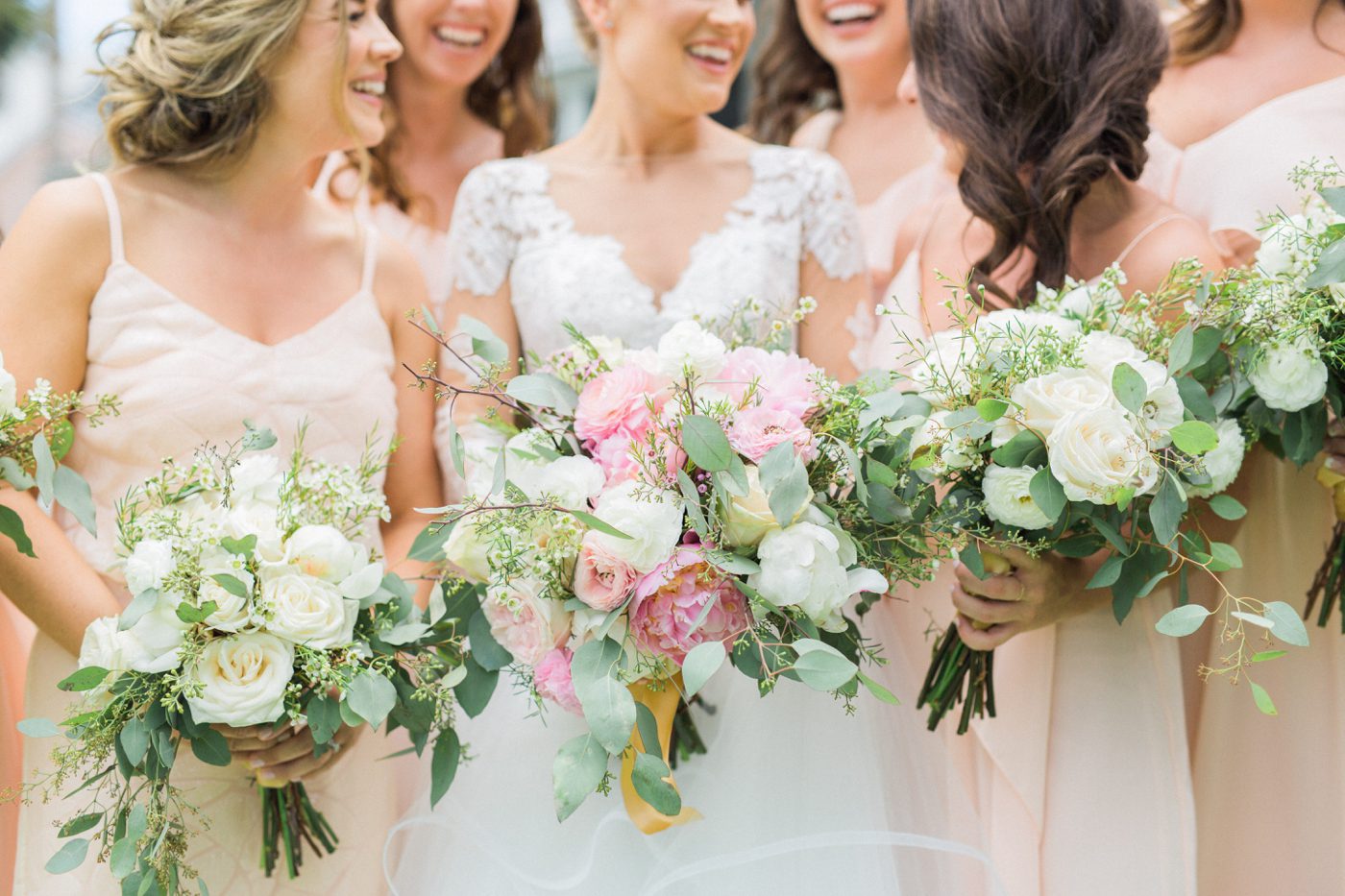 Gorgeous lush bridal bouquets for a southern wedding. Photo by Catherine Ann Photography