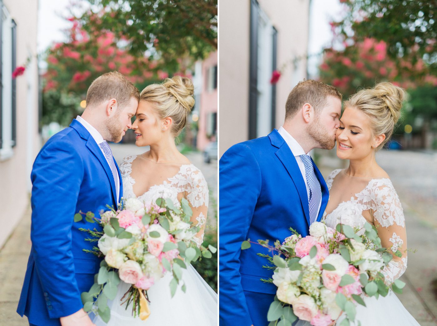 Wedding portraits in Charleston SC on Chalmers Street by Catherine Ann Photography