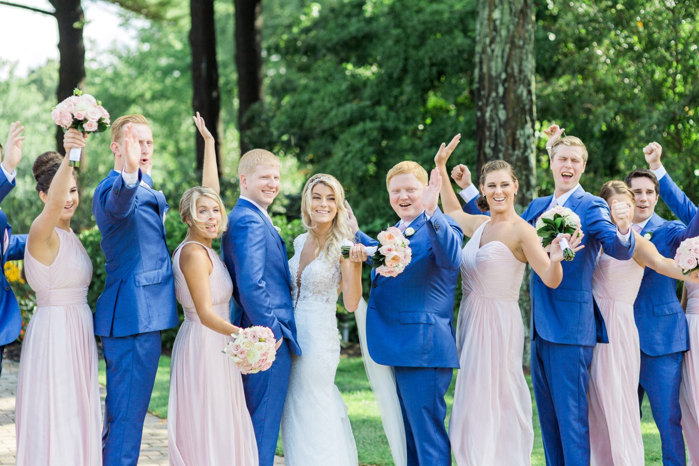 Bride and groom with bridal party