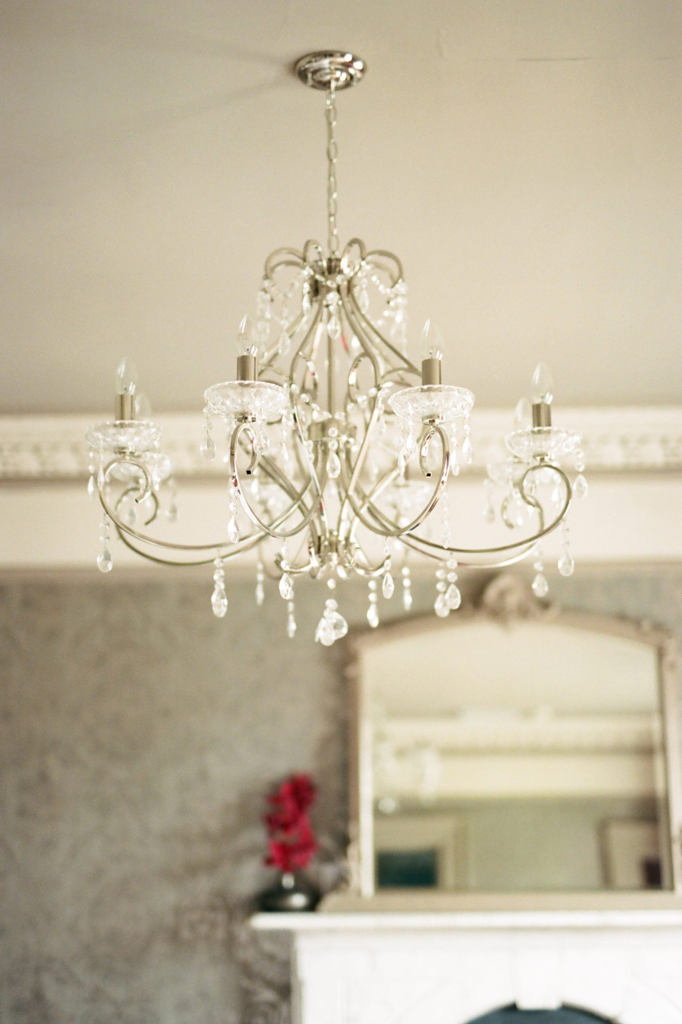 Crystal chandelier inside an Irish home