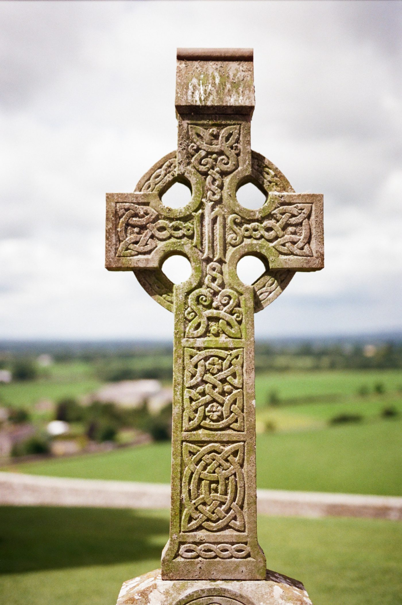 Celtic cross tombstone in Ireland 