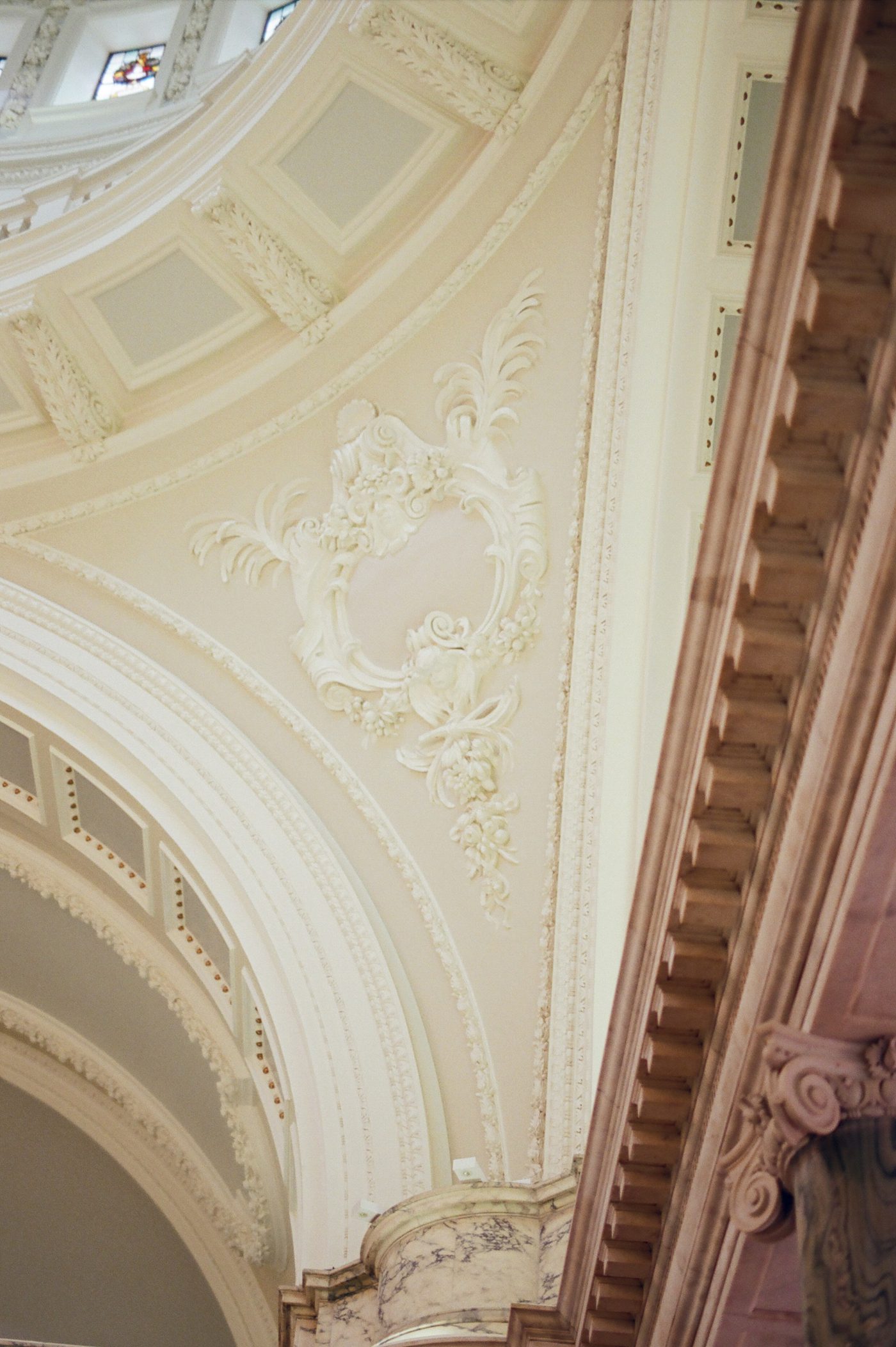 Crown moulding details in city hall Belfast Ireland