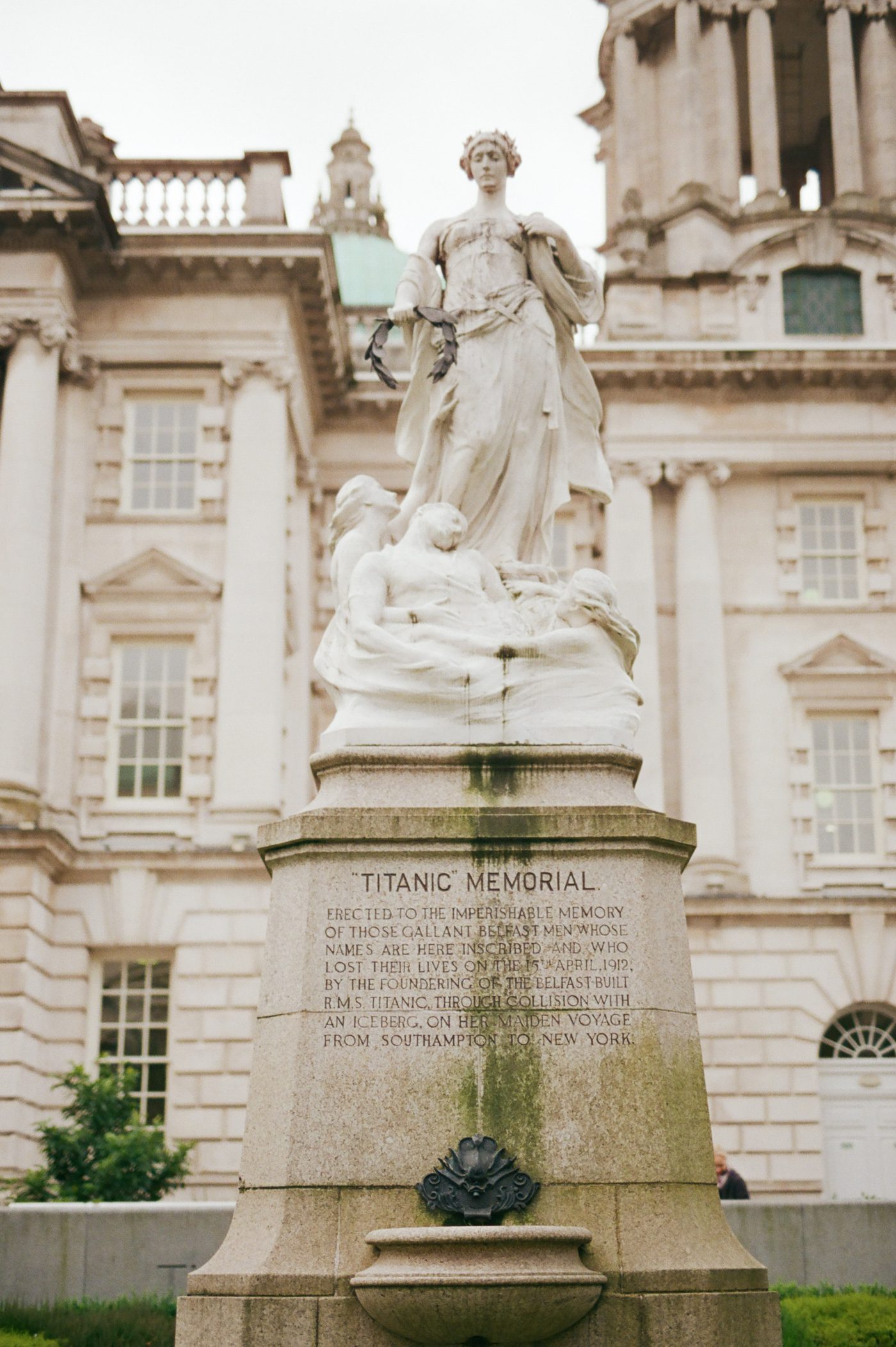 Titanic memorial outside city hall Belfast Ireland