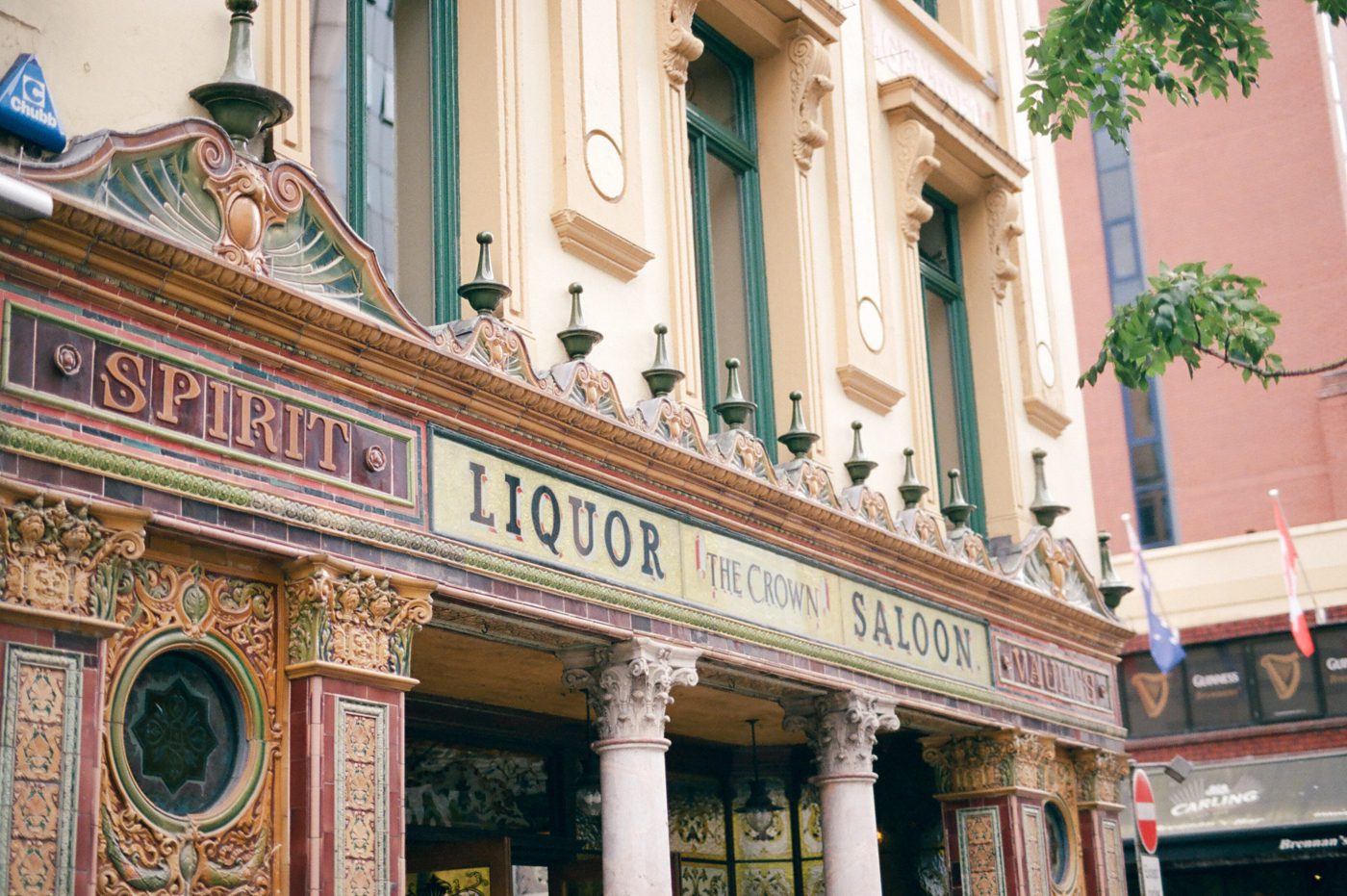 The Crown Saloon Belfast Ireland photographed on Kodak Portra 400 film by Catherine Ann Photography