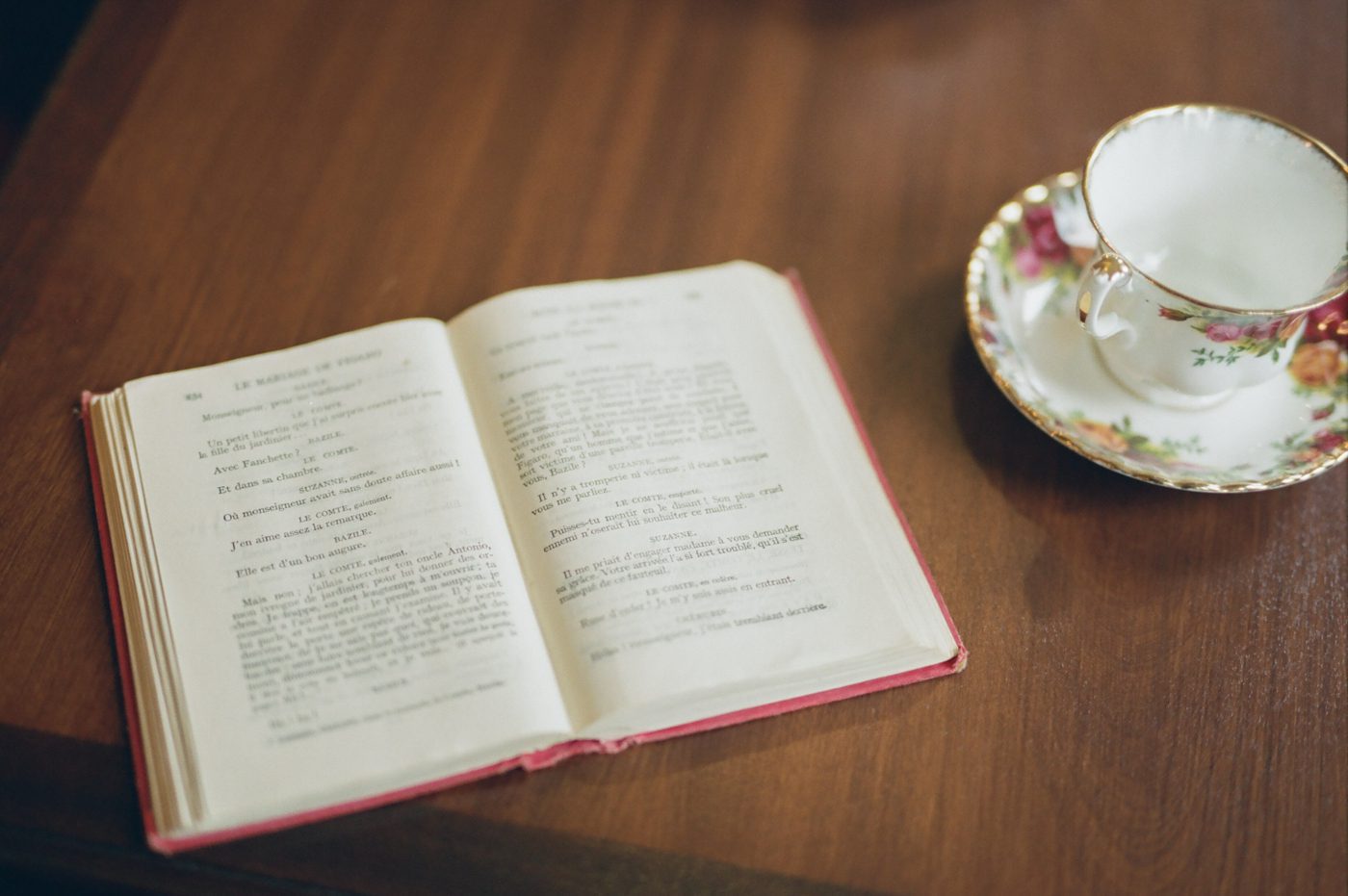 Book and tea cup in Ireland