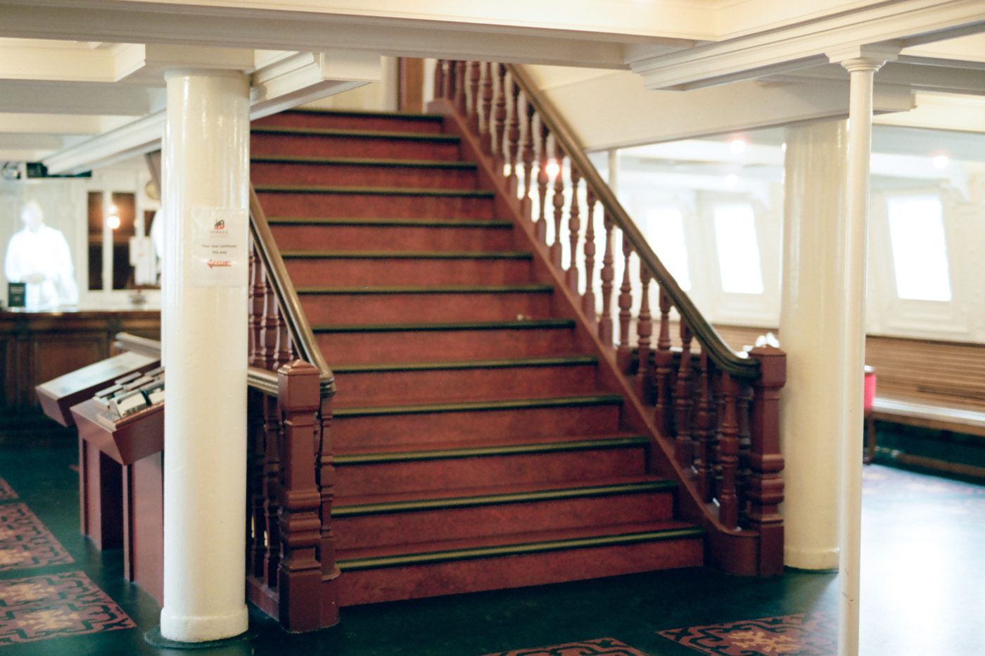 Grand staircase on the Nomadic in Belfast 