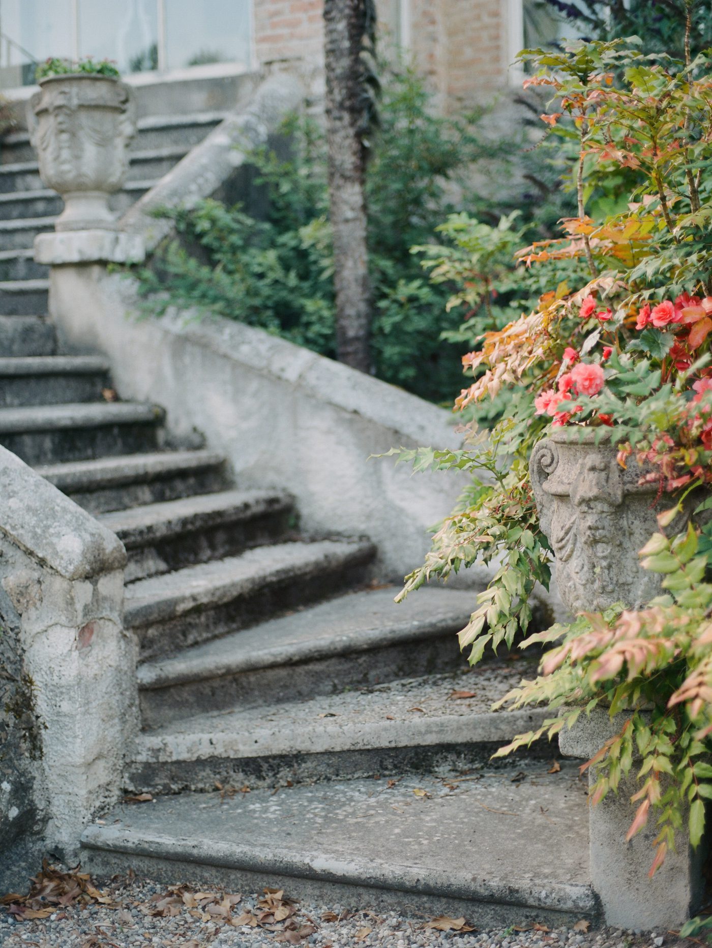 Stone steps at an Irish castle 