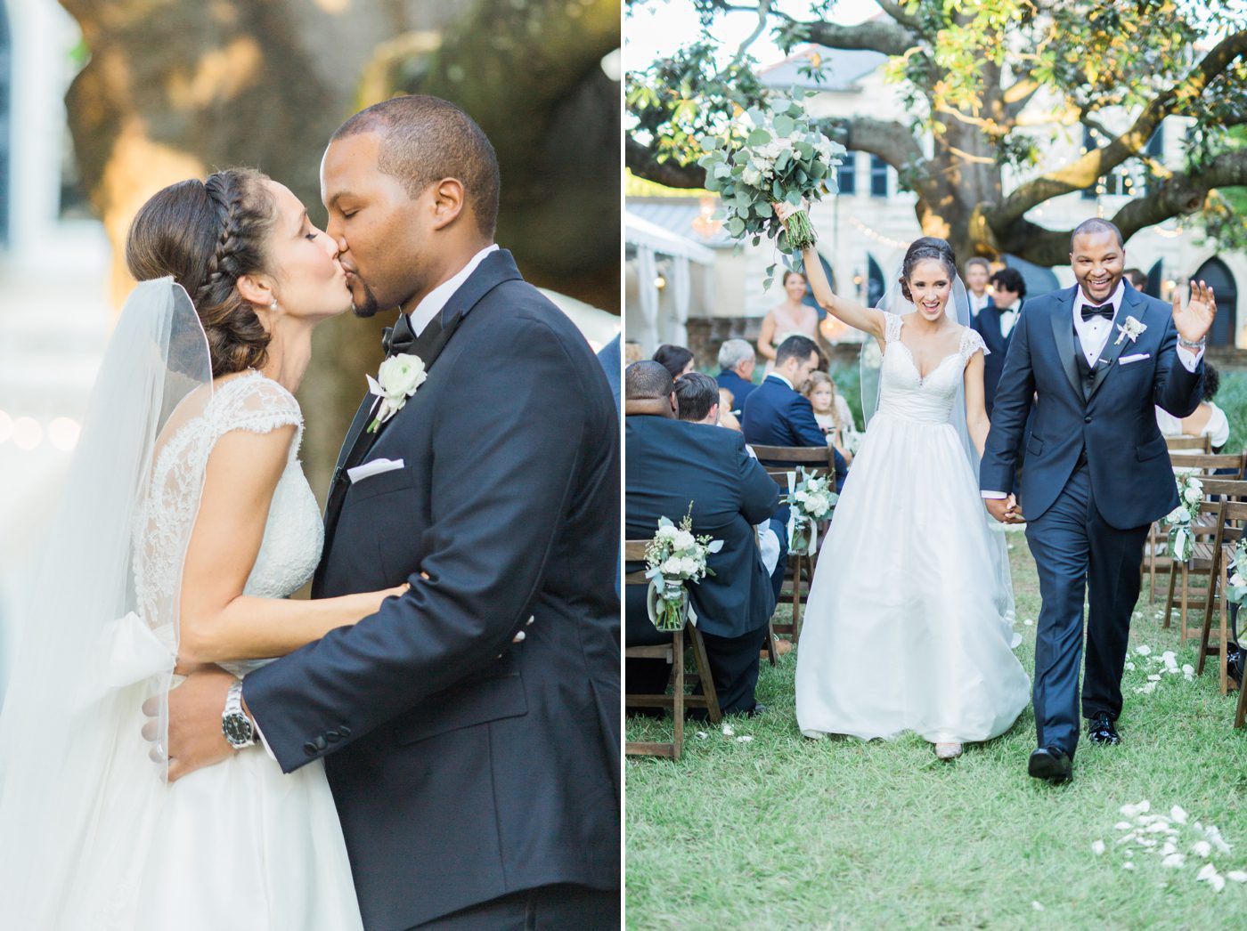 William Aiken House outdoor wedding ceremony | Elegant William Aiken House Wedding Photos | Charleston SC wedding photographers Catherine Ann Photography