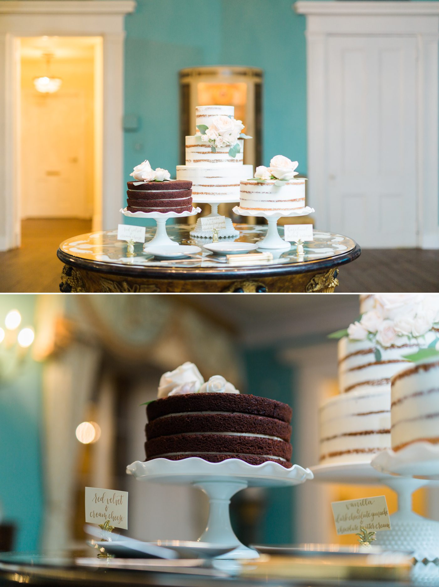 Charleston wedding cakes by Fish Restaurant at the William Aiken House