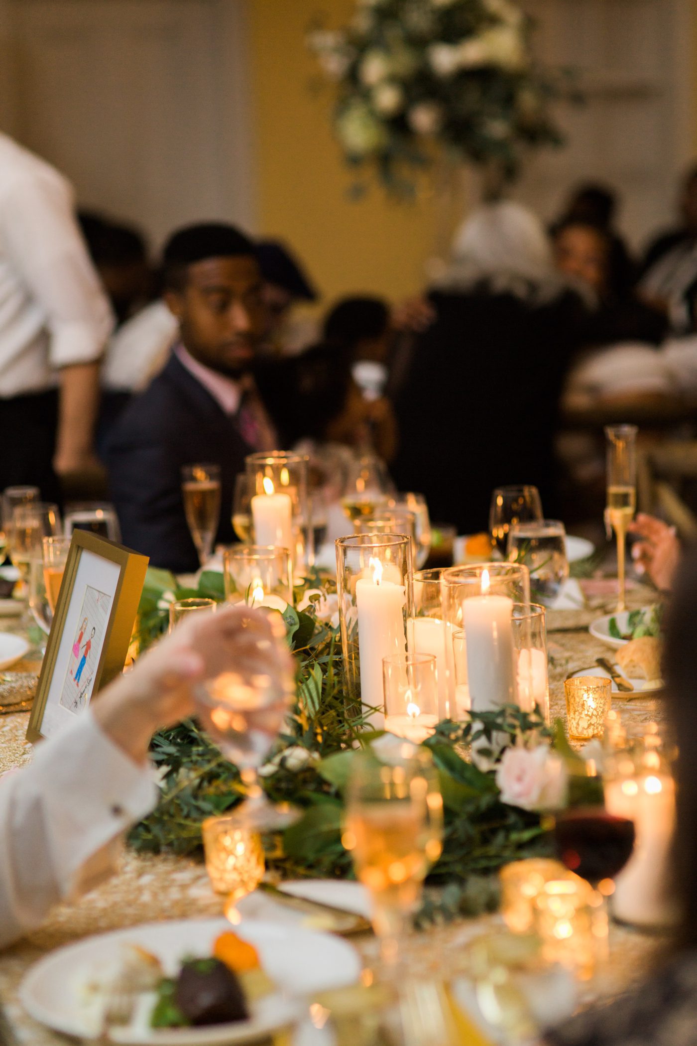 Romantic candle lit wedding reception in Charleston | Elegant William Aiken House Wedding Photos | Charleston SC wedding photographers Catherine Ann Photography
