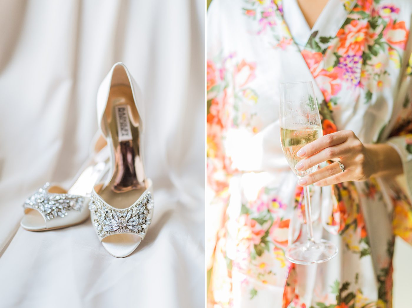 Champage and Badgley Mischka shoes | Vinoy renaissance wedding photos | St Petersburg FL wedding photographersCatherine Ann Photography