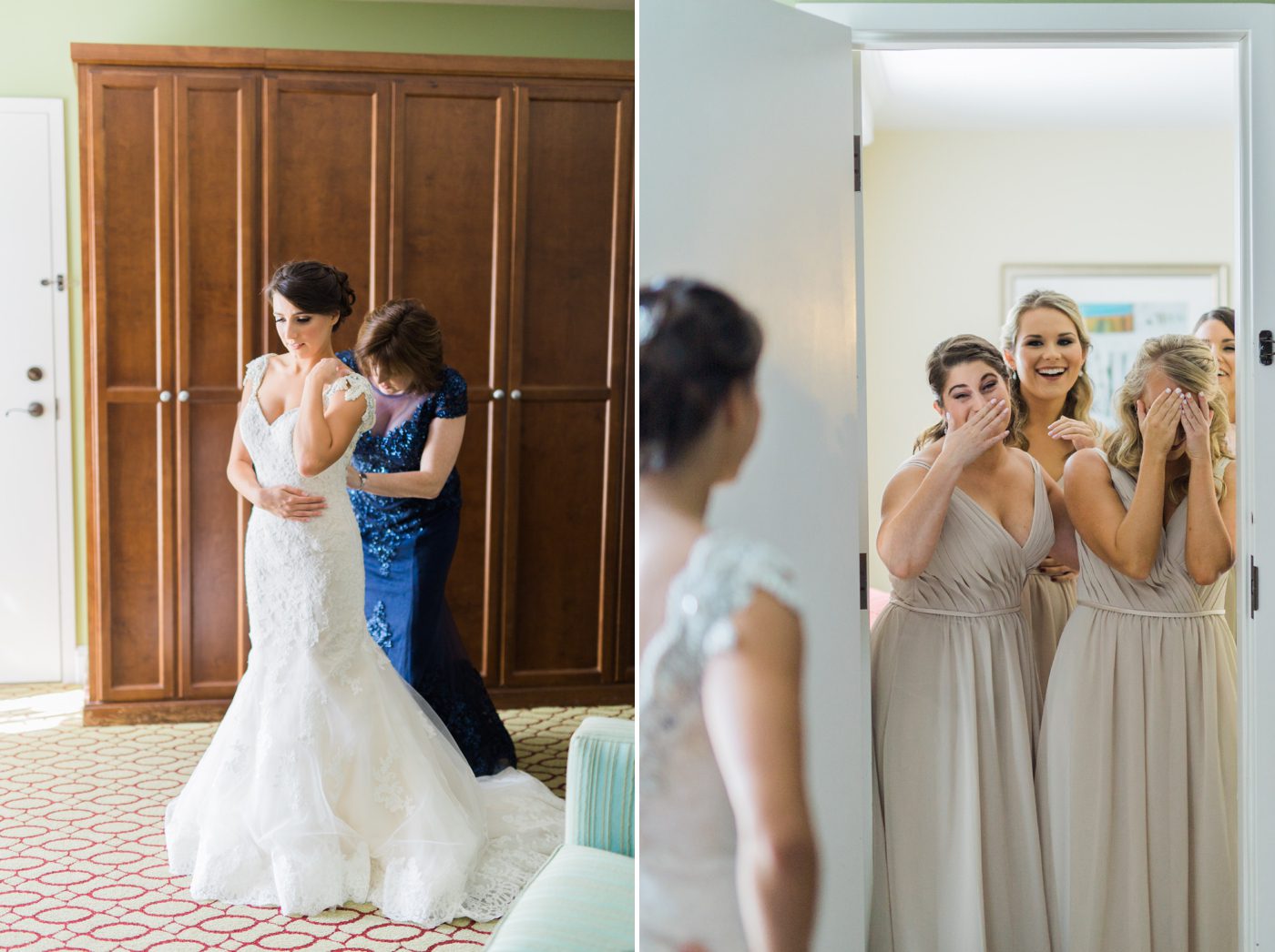 First look with bridesmaids | Vinoy renaissance wedding photos | St Petersburg FL wedding photographersCatherine Ann Photography