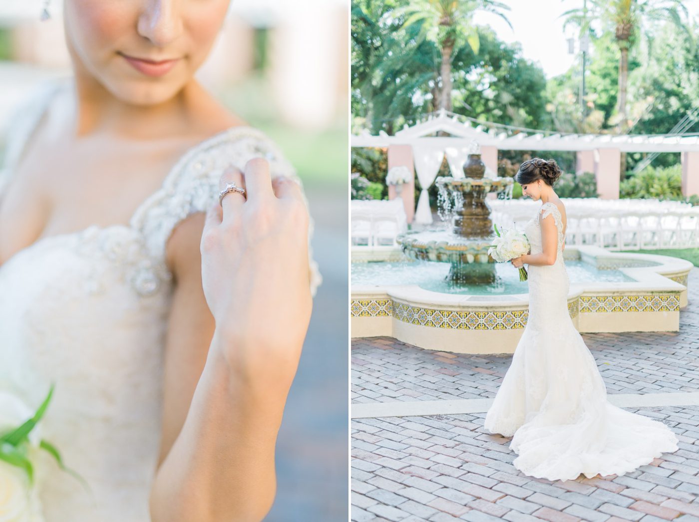 Vinoy tea garden bridal photos | Vinoy renaissance wedding photos | St Petersburg FL wedding photographersCatherine Ann Photography