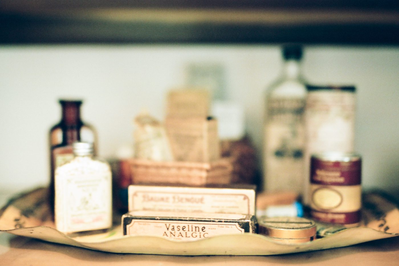 Kodak Portra 400 fim photo of antique medicine