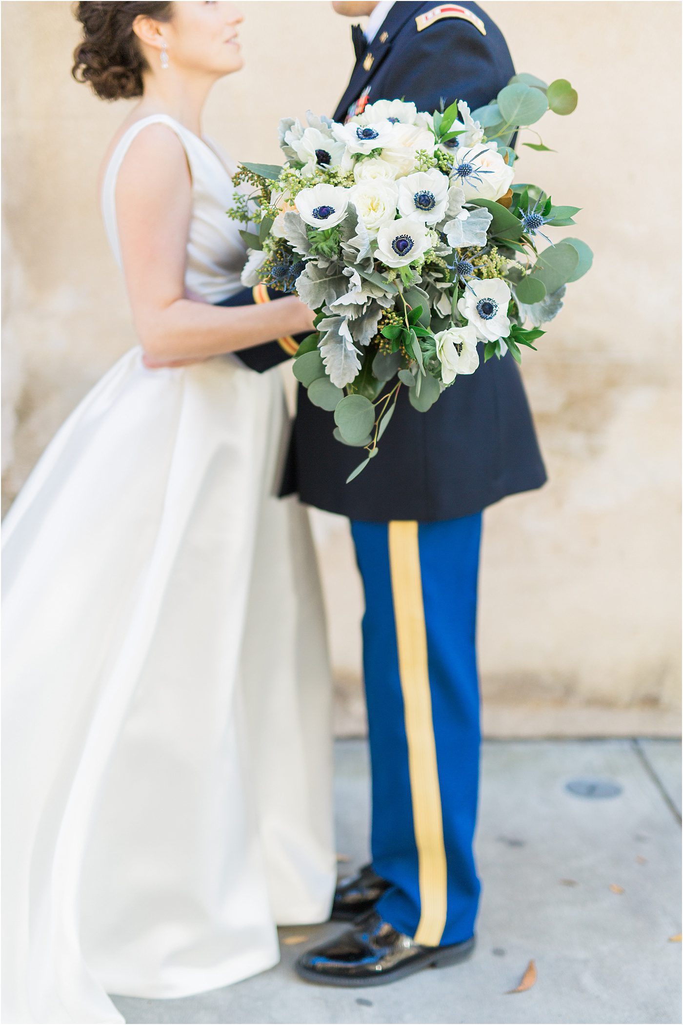 Green and white wedding bouquet | French Huguenot Church Charleston Wedding Photos | Charleston SC wedding photographer Catherine Ann Photography