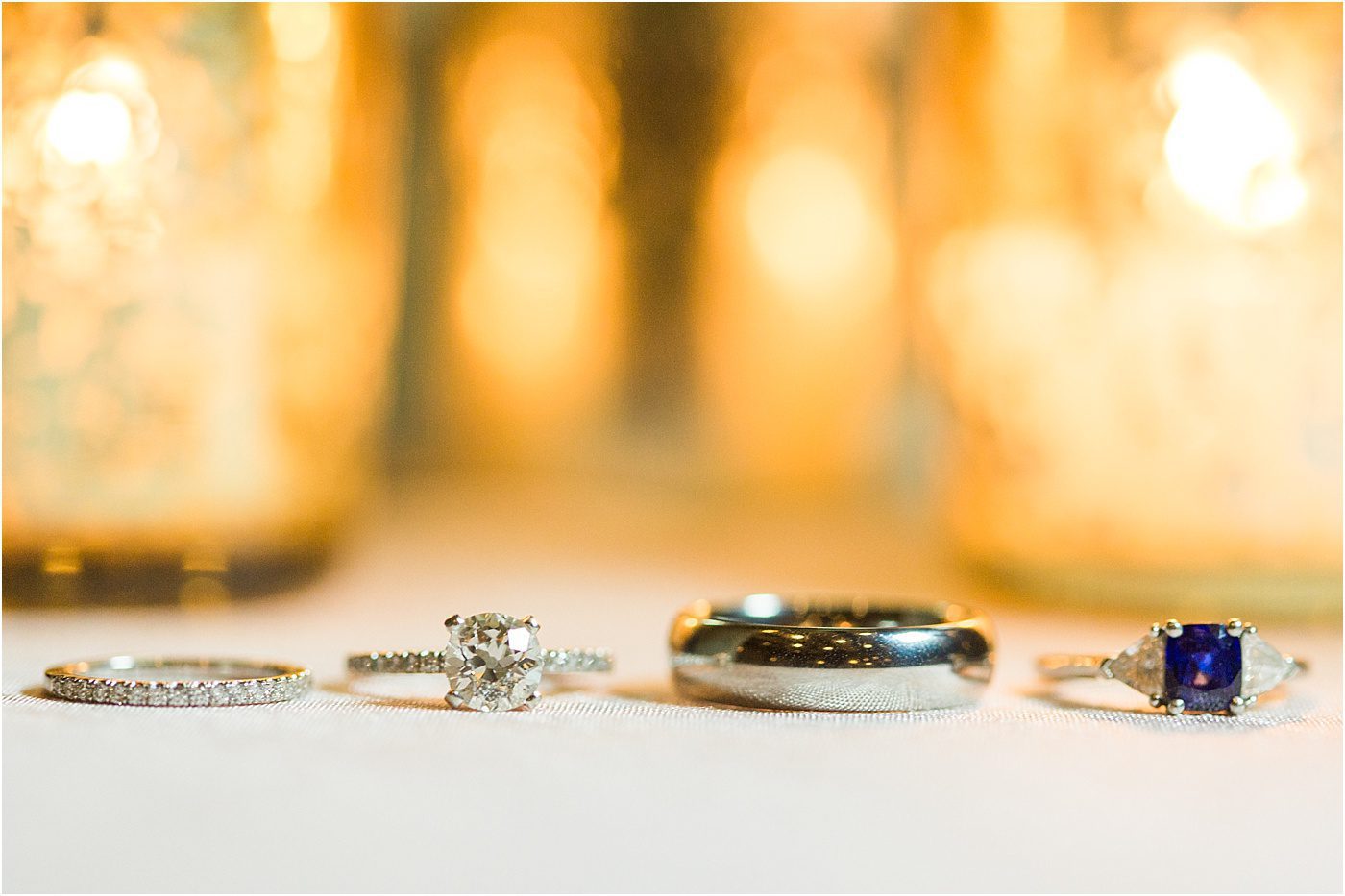Wedding rings by candle light