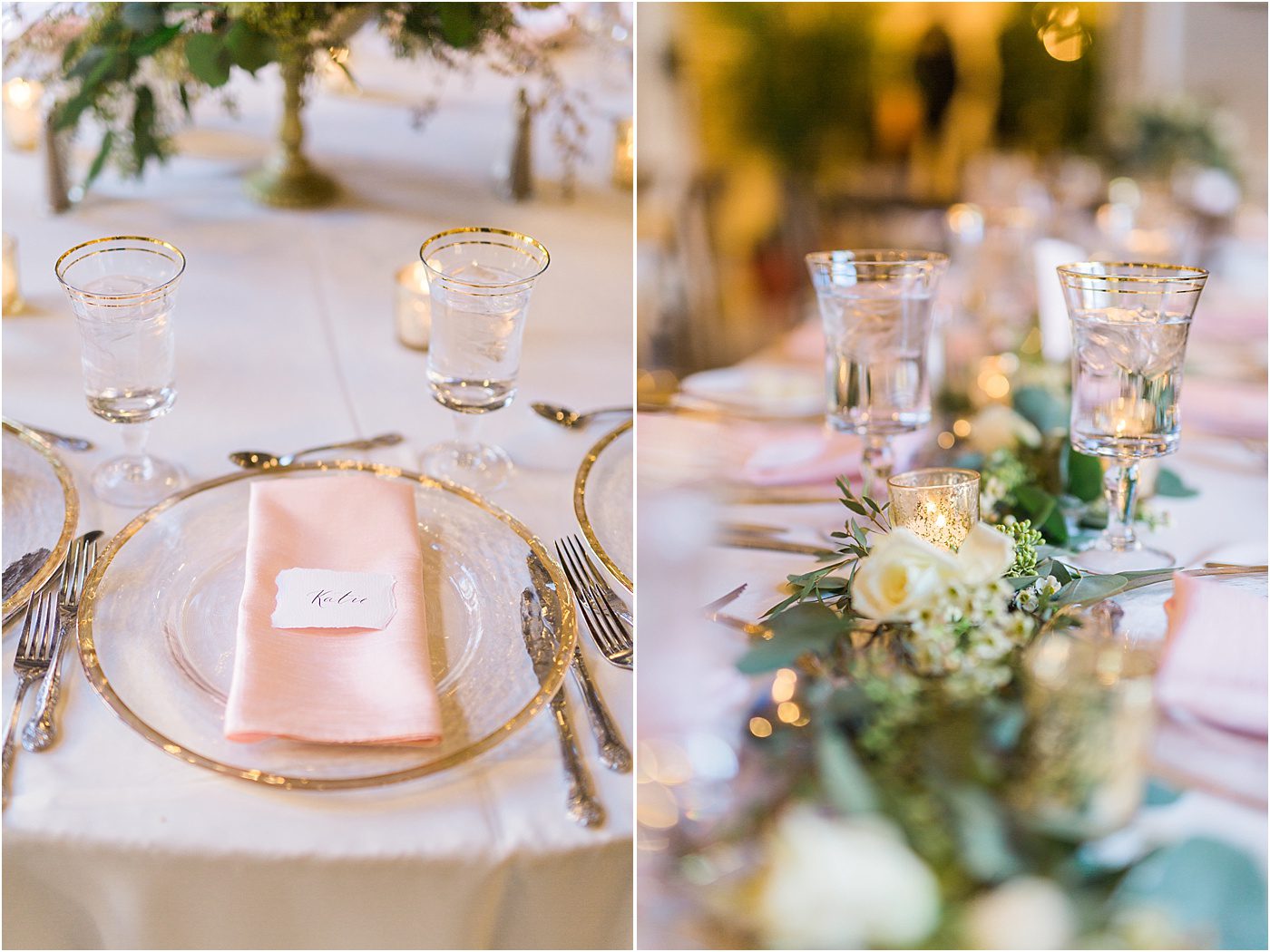 Romantic candle lit reception in Charleston SC by Catherine Ann Photography