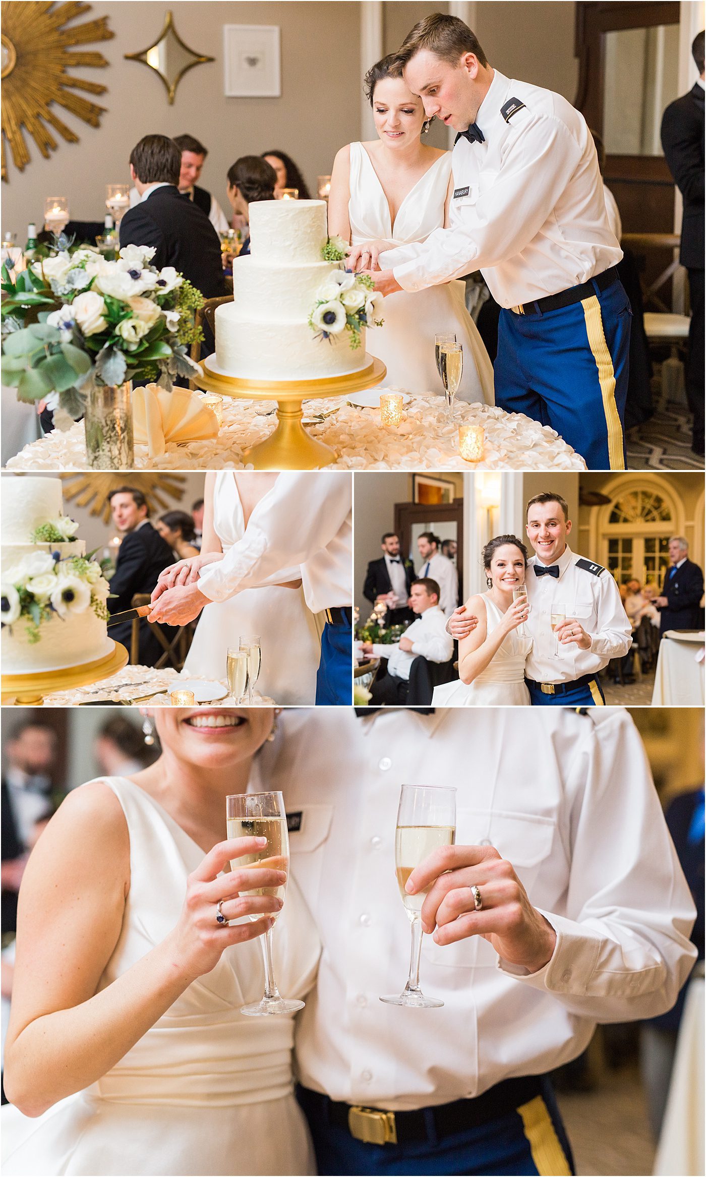 Bride and groom cutting cake at the Mills House | Charleston SC | Catherine Ann Photography