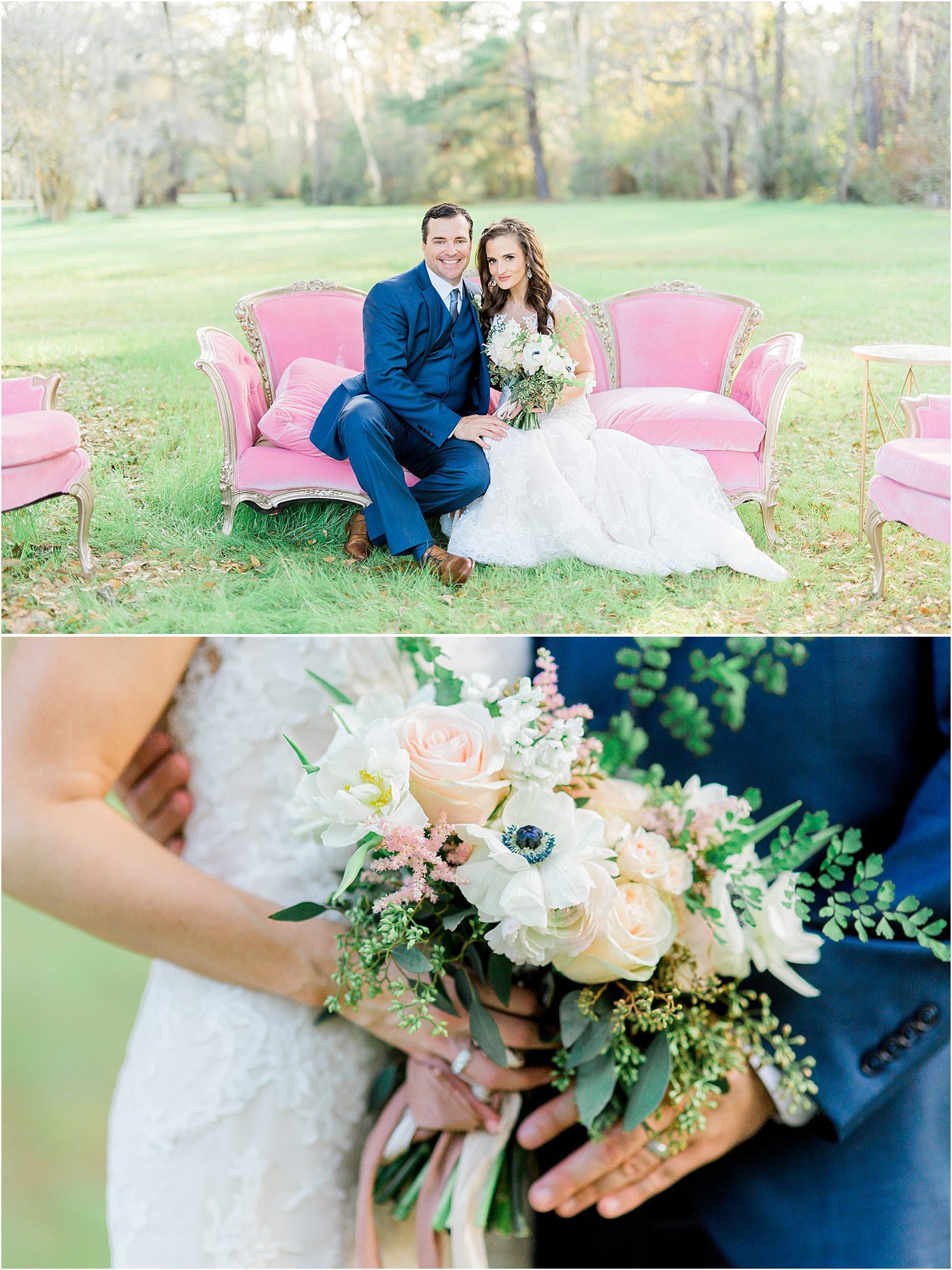 Pink and White Elopement at Magnolia Plantation | Charleston SC Wedding Photographer | Catherine Ann Photography
