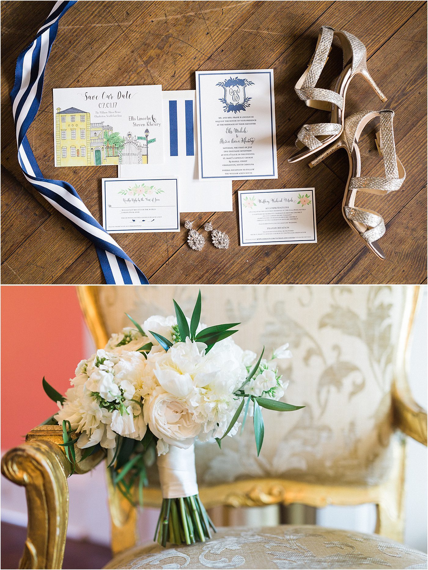 A Navy and Gold William Aiken House Wedding | Charleston Wedding Photographer | Catherine Ann Photography