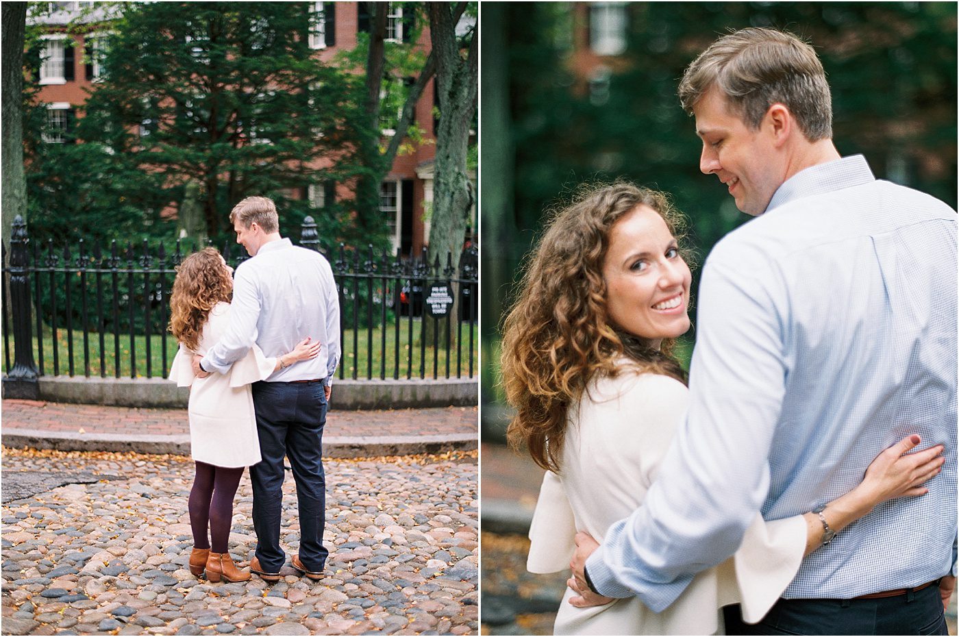 Cobblestone road couples pictures Boston MA | Catherine Ann Photography
