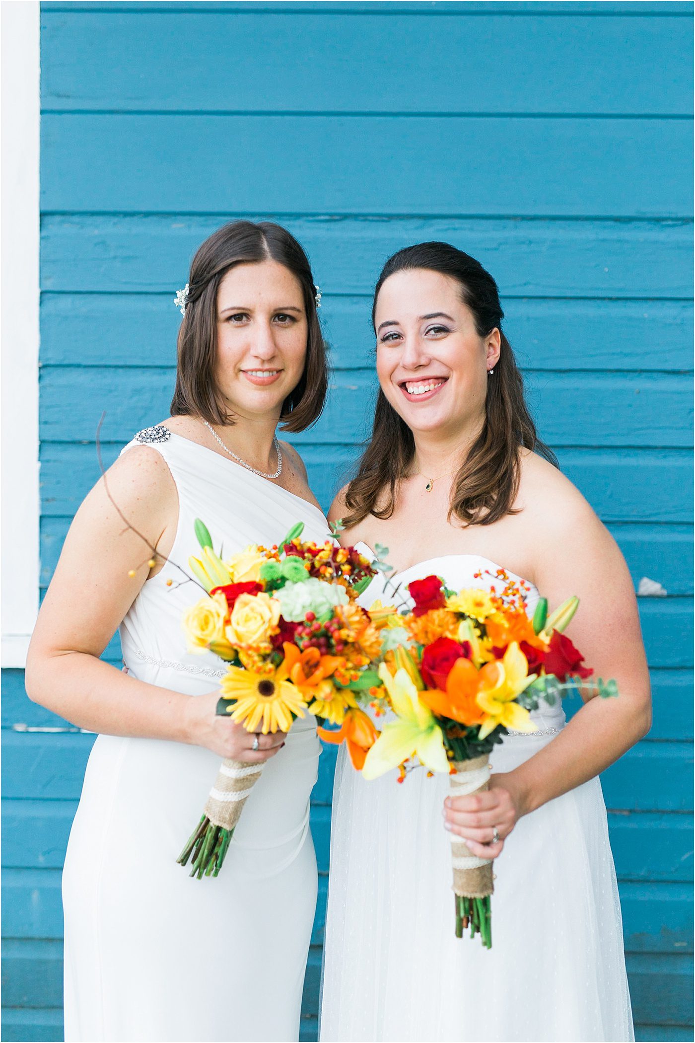 Colorful Massachusetts same sex fall wedding inspiration by Catherine Ann Photography