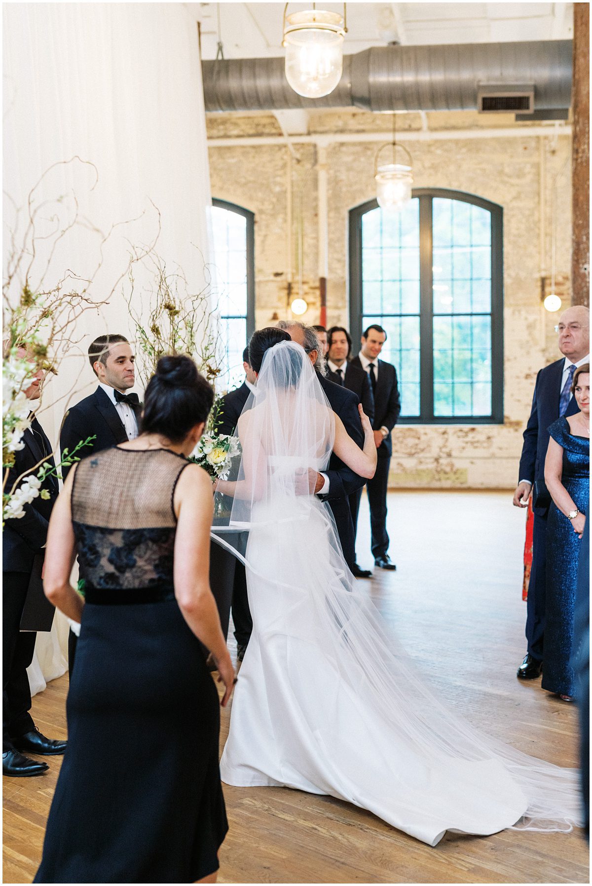 indoor wedding ceremony at the cedar room