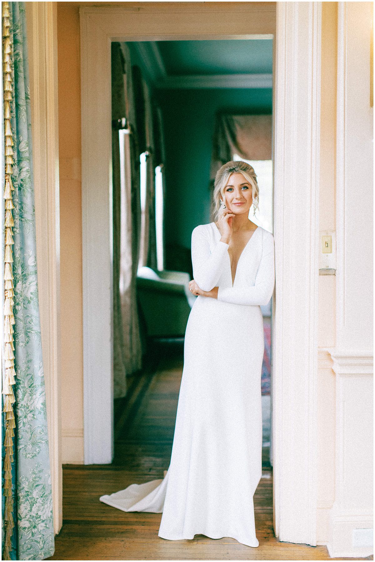 Bridal portrait at Lowndes Grove in Charleston