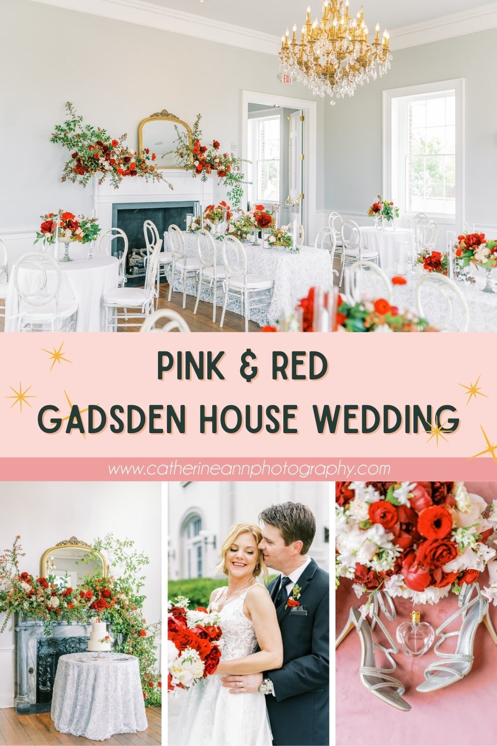 Gadsden House Wedding with Pink & Red details