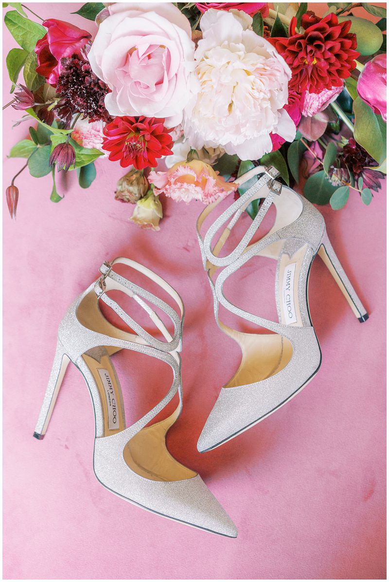 sparkly jimmy choo wedding heels for a wedding in Charleston