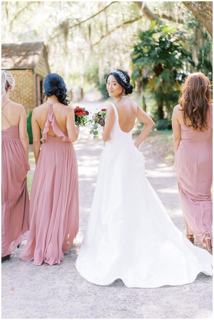 dusty pink wedding at Middleton Place