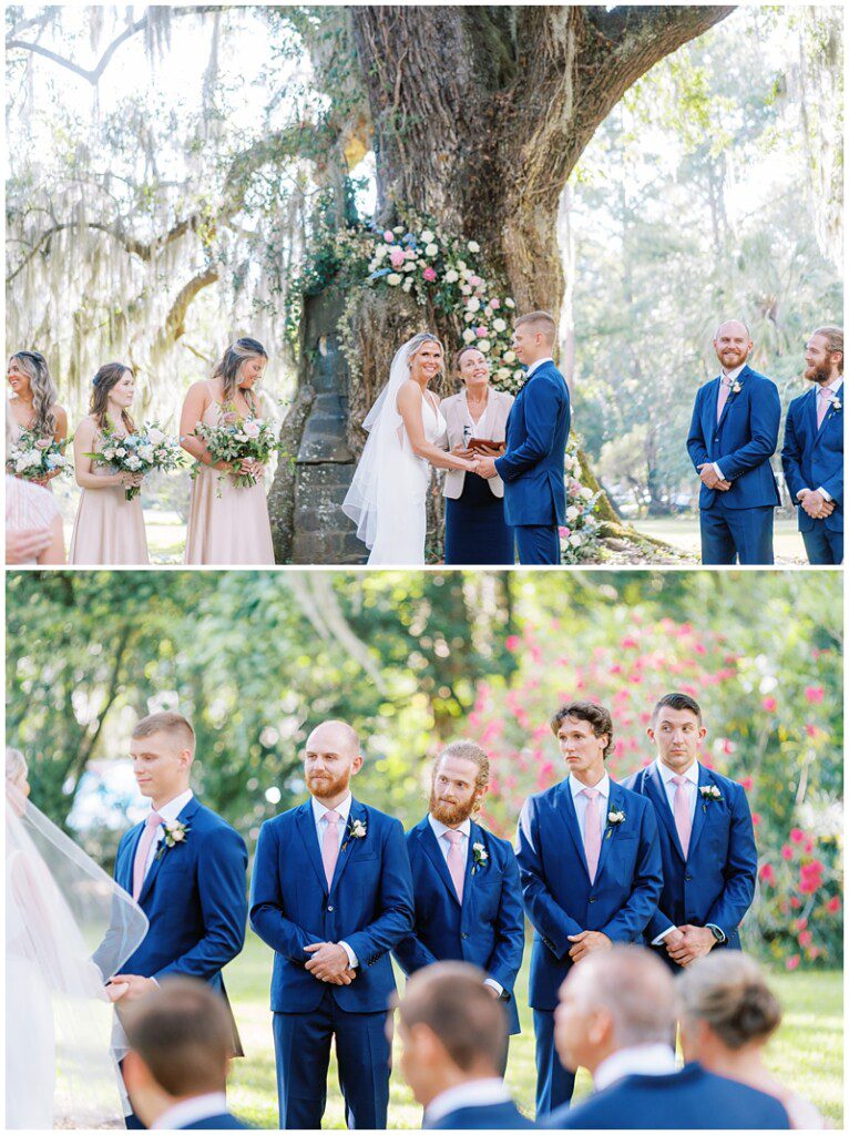 Wedding ceremony at Magnolia in Charleston SC